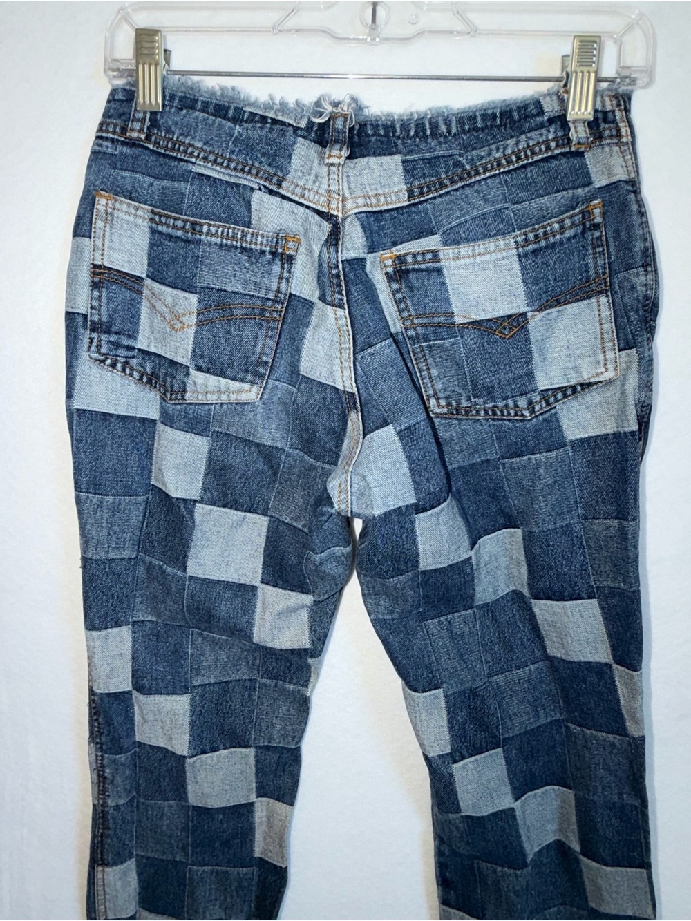 Vintage Zoey Beth Low Rise Patchwork Checkerboard Blue Jeans - Picture 8 of 11